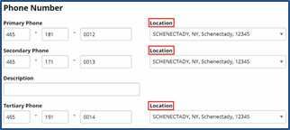 Manually Updating a Stored Patient Address in the Phone Fields